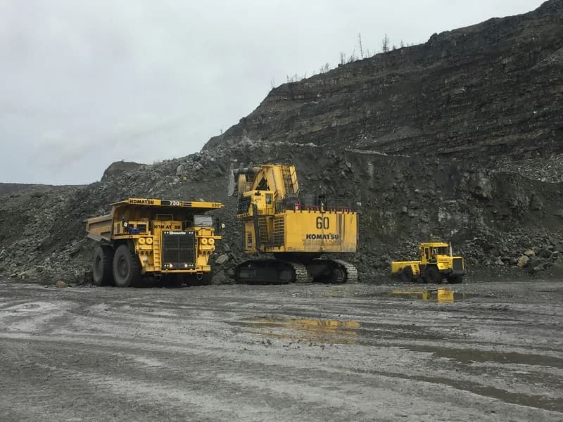 Mining equipment in operation
